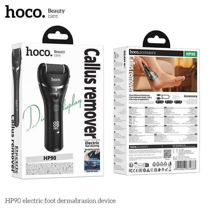 เครื่องขัดส้นเท้าไฟฟ้า HOCO HP90 หัวขัดเปลี่ยนได้ 3 แบบ ปรับมอเตอร์ได้ 3 ระดับ กันน้ำ แบตเตอรี่ 180 นาที_8